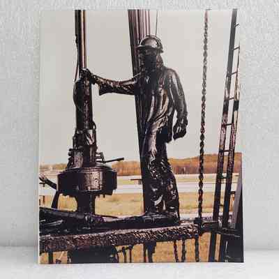 [Photo] Oil Rig Worker Covered in Crude Oil, Large, Colour
