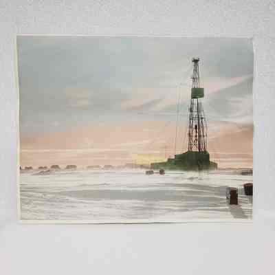 [Photo] Oil Rig in Arctic Setting, Colorized, Oversized