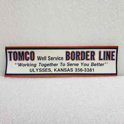 [Sticker] Tomco Well Service Border Line, "Working Together To Serve You Better". Rect., Medium, White Blue Red