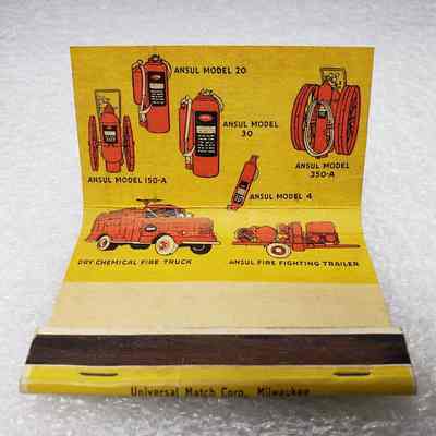 [Matchbook] Ansul Dry Chemical Fire Extinguishers, 40-strike, Yellow Red Black - Interior: View of interior