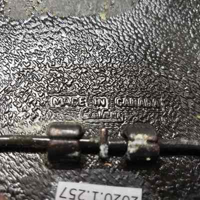 [Belt Buckle] CANMAR, Antique-Copper - Maker's Mark: Close-up view of the maker's mark on the back.