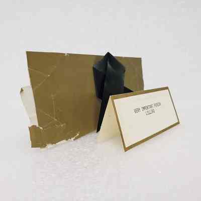 [Gift Wrap] "Very Important Person Lilias", Small w/Gold Gift Wrapping and Black Bow, c.1972