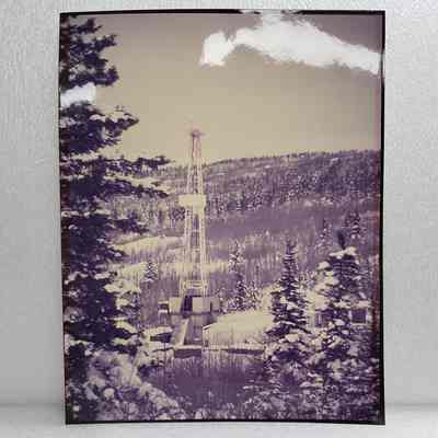 [Photo] Snowy Forest w/ Service Rig, Oversized, Colour, Sun Bleached