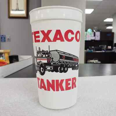 [Cup] Texaco, Tanker, Plastic White Red Grey Black