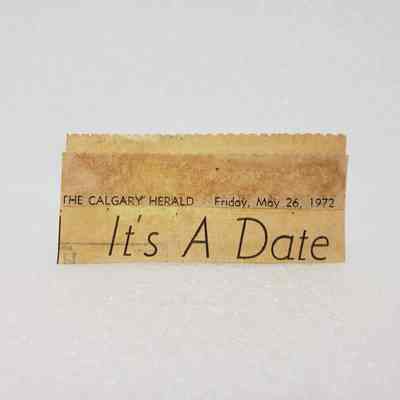 [Clipping] "It's A Date", The Calgary Herald, Friday 26 May, 1972
