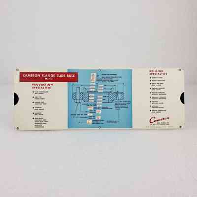 [Slide Chart] Cameron, Flange Slide Rule, Metric, 1979, Cardboard White Blue Red Black