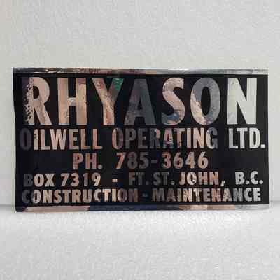 [Sticker] Rhyason Oilwell Operating Ltd., Rect, Metallic Silver Black