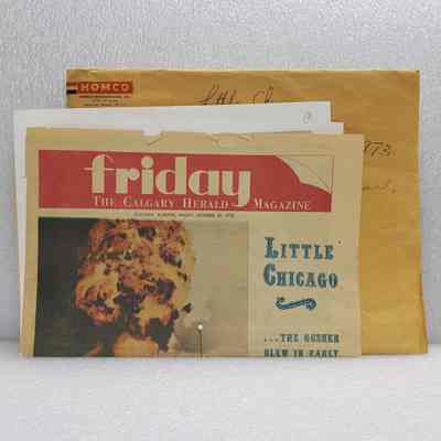 [Newspaper] "Little Chicago", Friday The Calgary Herald Magazine, 26 October, 1973