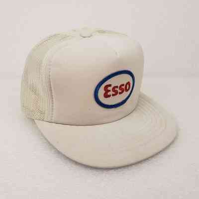 [Cap] ESSO Logo, Patch Blue Red, Padded Crown White, Mesh Body White