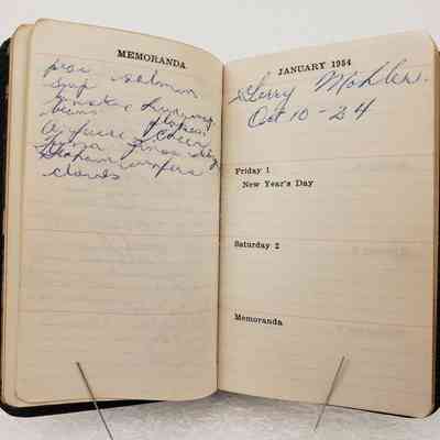 View of Planner, Used Pages, January 1-2