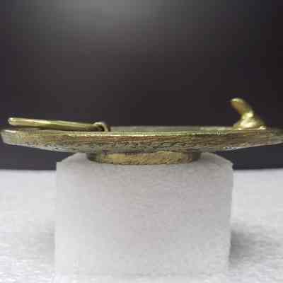 [Belt Buckle] Baker Oil Treating, Brass White - Side: View from side.