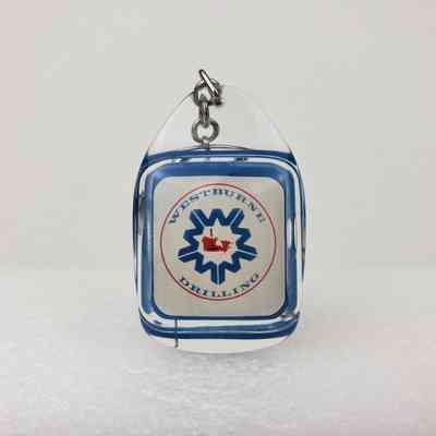 [Keychain] Westburne Drilling Ltd., Plastic Clear Blue White Red