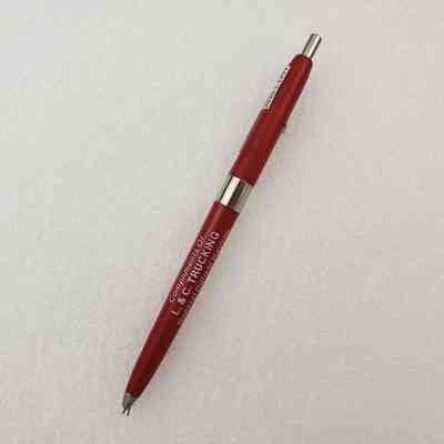 [Pen] L & C Trucking, Ballpoint, Plastic Red White, Metal Silver-Coloured