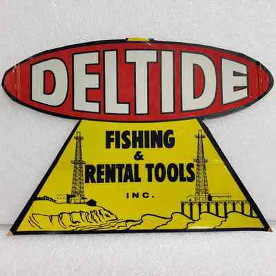 [Sticker] Deltide Fishing & Rental Tools Inc., Custom-shape Reflective Red Yellow Black