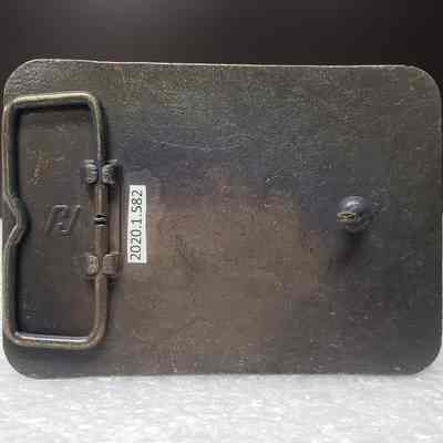 [Belt Buckle] International Oilmen's Golf Tournament, 1982, Antique Bronze - Back: View of back