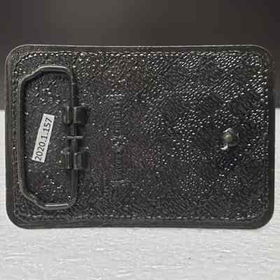 [Belt Buckle] Badger Drilling Ltd., Antique-Bronze - Back: View of back.