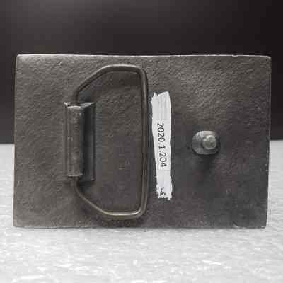 [Belt Buckle] BJ Hughes, Safe Driving Award, Antique-Silver - Back: View of the back.