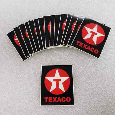 [Sticker] Texaco, Rectangle Black, 51x42mm - Set: View of all stickers in set