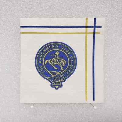 [Napkin] The Ranchmen's Club Calgary, Blue Yellow, c.1972