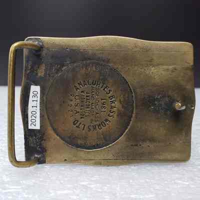 [Belt Buckle] Alberta Gold Well Services, Bronze - Back: View of back.