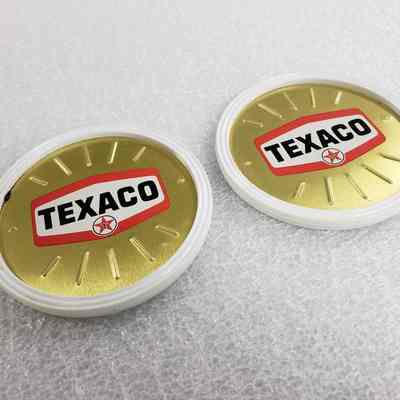 [Coaster] Texaco, Set of 2, Gold White Red - Angle: Angled view
