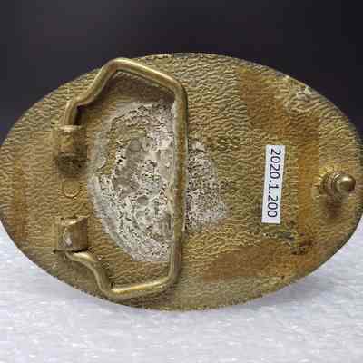 [Belt Buckle] Bill McColman, Black Gold Bronze - Back: View of the back.