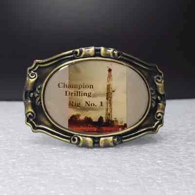 [Belt Buckle] Champion Drilling Rig No. 1, Antique-Bronze Copper Red