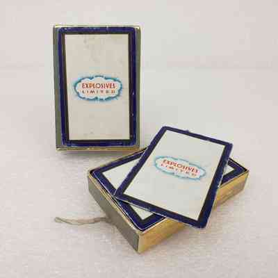 [Playing Cards] Explosives Limited, Single-Deck, In Box Grey Gold-foil, Card Blue White Red Gold