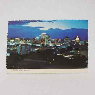 [Postcard] "Sunset Over Denver", Crimped Edges, Unused, 11 September, 1972