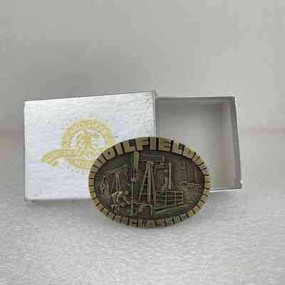 [Belt Buckle] Oilfield Class, Quality Buckles, Award Design Medals, Antique-Bronze Silver Gold