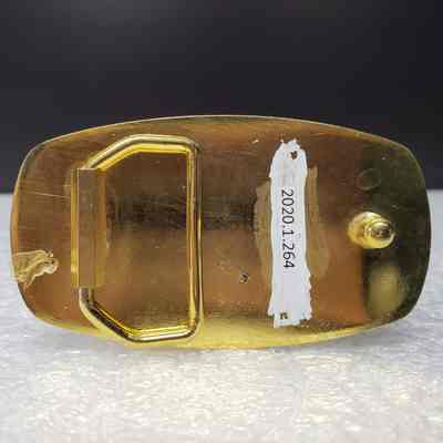 [Belt Buckle] Can West Ultrasonic, Gold Black - Back: View of the back.