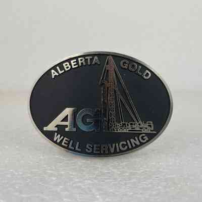 [Belt Buckle] Alberta Gold Well Servicing, Black Silver