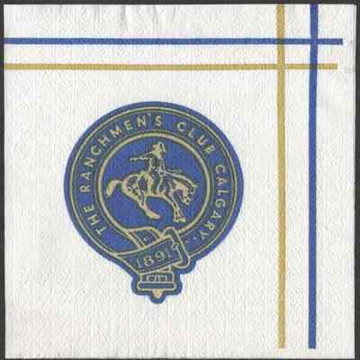 Scan of Folded Napkin, Showing Print