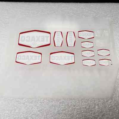 [Transfer] Hexagonal Texaco Logos, Assorted Clear - Back: View of back