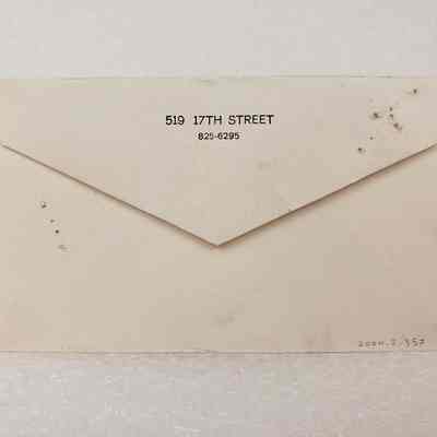 View of Envelope, Reverse
