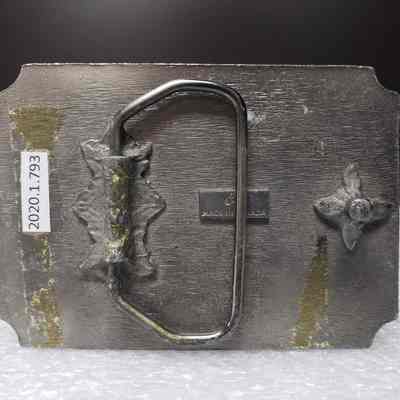 [Belt Buckle] Oxbow Oilmens Twenty-Five, 1986, Antique-Silver Red - Back: View of back