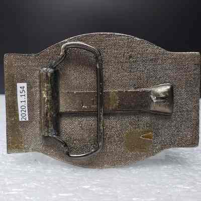 [Belt Buckle] Autocar, Silver - Back: View of back.
