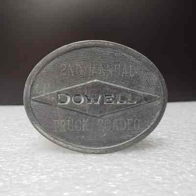 [Belt Buckle] Dowell 2nd Annual Truck Roadeo, Matte Antique Silver