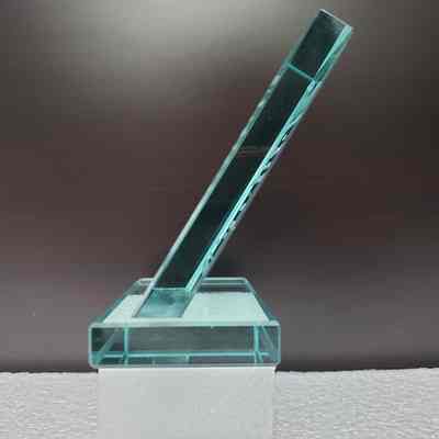 [Desk Plaque] Obed Mountain Thermal Coal Mine Sale, Glass - Side: View from the side.