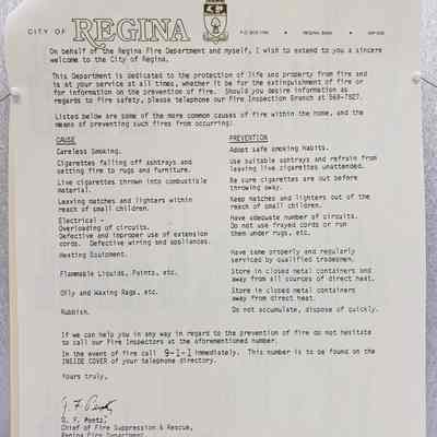 Letter from Regina Fire Chief: 2024.0.245.3
