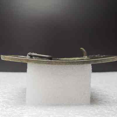 [Belt Buckle] Baroid, Rectangle Antique-Bronze - Side: View from the side.