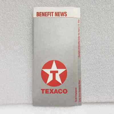 [Pamphlet] Texaco, Benefit News, September, 1986, Concertina-Fold, White Red Metallic-Silver