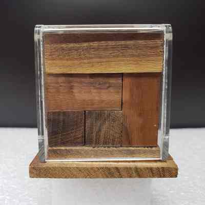 [Puzzle Cube] NOVA Corporation, Wood - Back: View of the back.