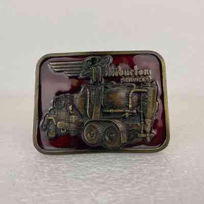 [Belt Buckle] Halliburton Services, Antique-Bronze Red