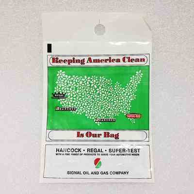 [Bag] Signal Oil and Gas Co., "Keeping America Clean", Plastic White Green Red