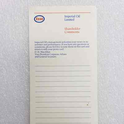 Esso/Imperial Oil Limited, Shareholder Comments Card: 2024.16.1.12