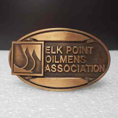 [Belt Buckle] Elk Point Oilmens Association, Antique-Copper