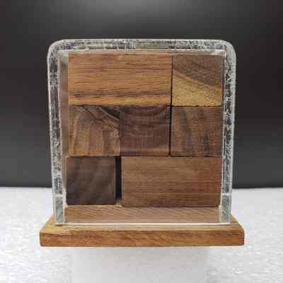 [Puzzle Cube] NOVA Corporation, Wood - Right Side: View of the right side.
