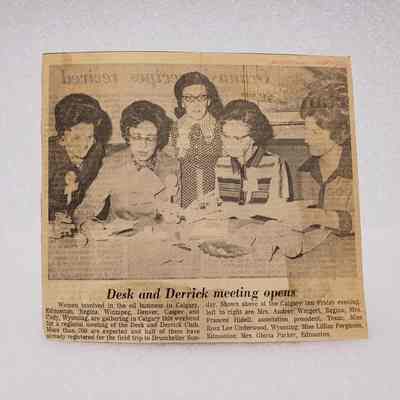 [Clipping] "Desk and Derrick Meeting Opens", c.1972