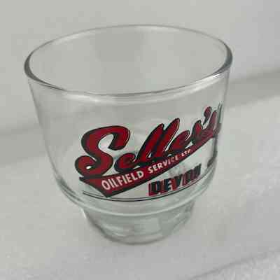 [Whisky Glass] Seller's Oilfield Service Ltd., Devon, Clear Glass, Red Black